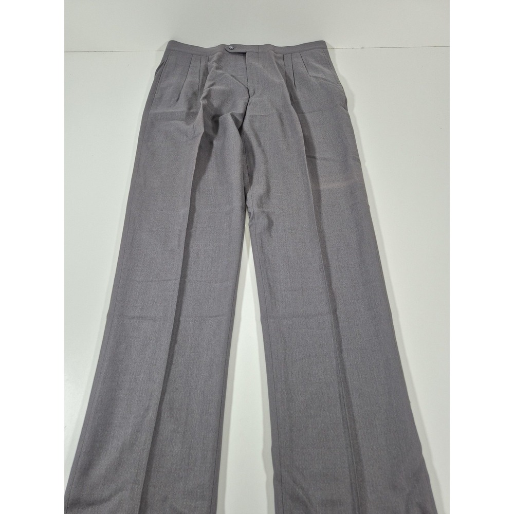 VTG Sansabelt Dress Pants Mens 38x36 Gray Wool Pleated Straight